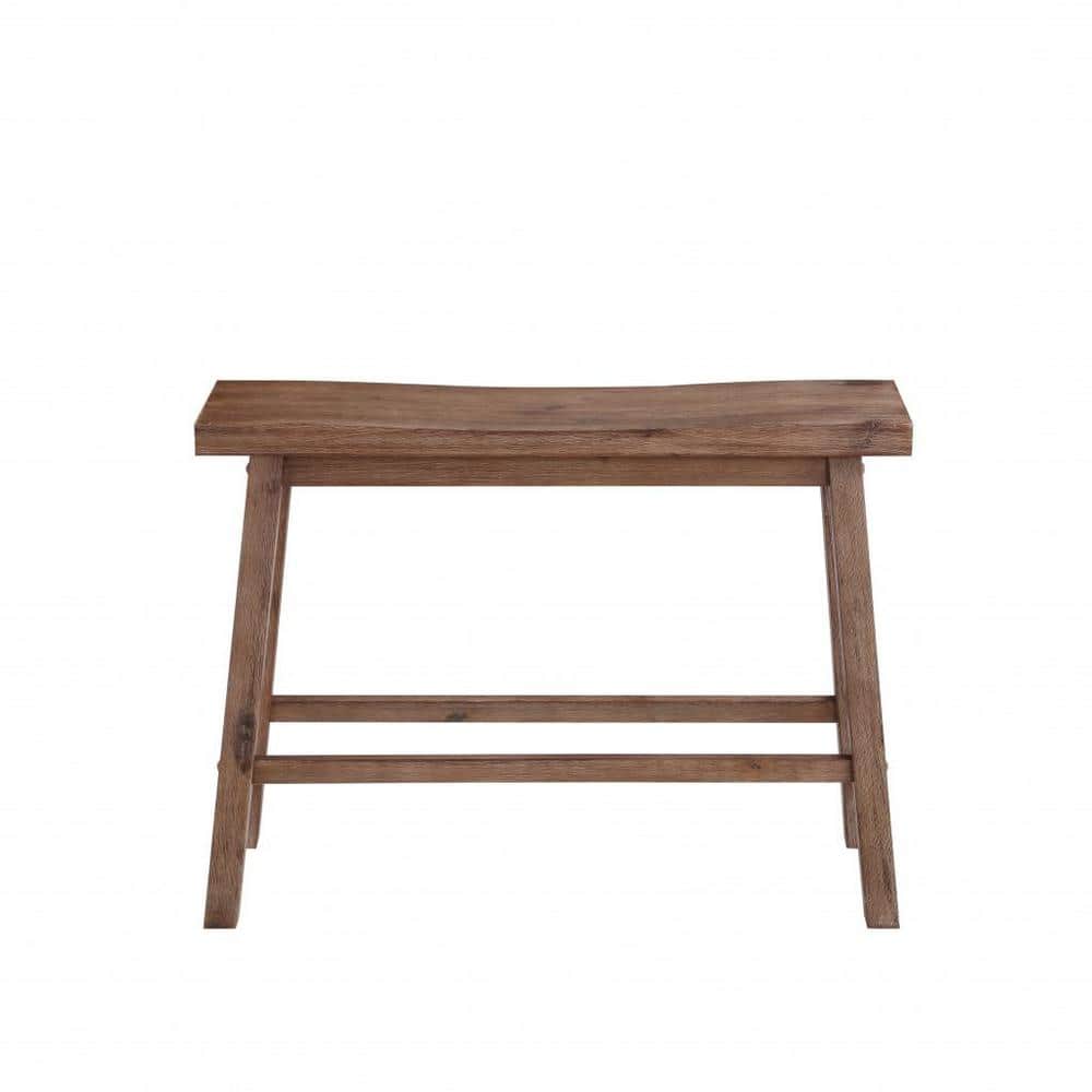 Sonoma Rustic 36" Barnwood Wire-Brush Solid Wood Dining Bench