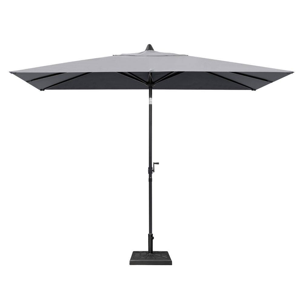 9 ft. x 5 ft. Outdoor Market Umbrella in Dark Gray Patio Table Umbrella with 8-Ribs and 43 lb. Resin Weighted Base price history on PriceWatchPro