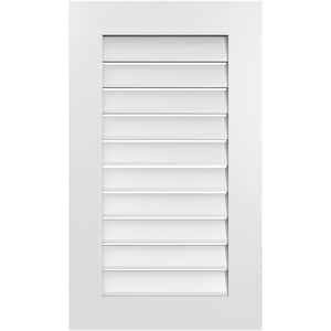 20 in. x 34 in. Vertical Surface Mount PVC Gable Vent: Functional with Standard Frame