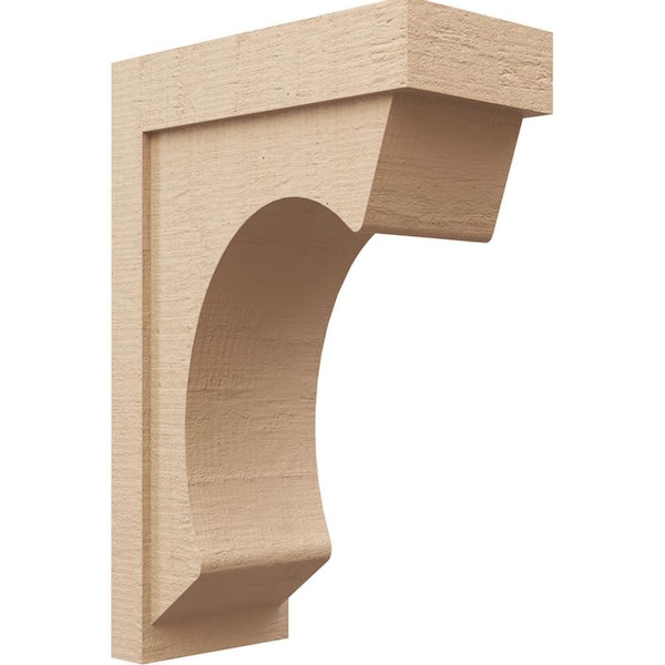 Ekena Millwork 9-in. x 18-in. x 27-in. Series 2 Classic Emerson Rough Cedar Woodgrain Timberthane Polyurethane Corbel, Primed Tan