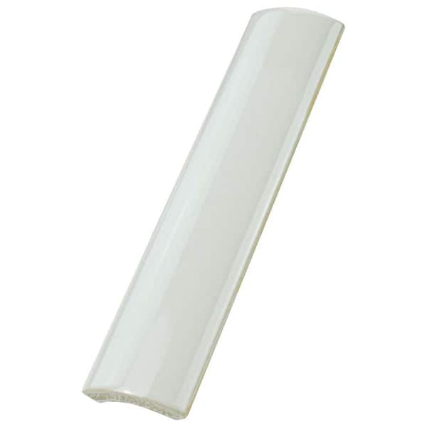 Novecento Cubrecantos Blanco Viejo 1-1/4 in. x 5-1/8 in. Glossy Ceramic Wall Tile Trim