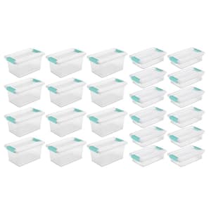 6.5 qt. Plastic Medium Clip Storage Tote in Clear, 12 Pack, & Small Clip Storage Tote, 12 Pack