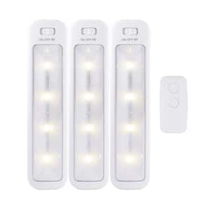 10 in. Battery Operated LED Under Cabinet Light Bars with Remote (3-Pack)