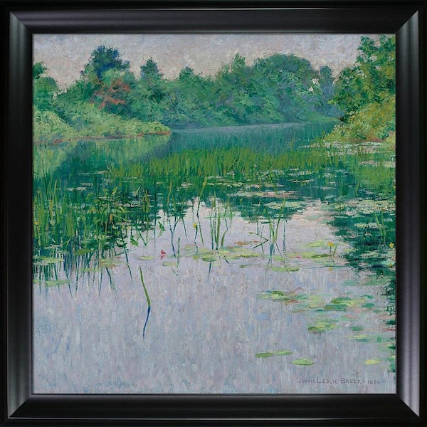 LA PASTICHE Grey Day on the Charles by John Leslie Breck Black Matte Framed Nature Oil Painting Art Print 29 in. x 29 in.