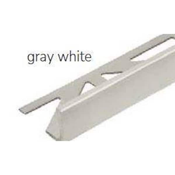 DUROSOL 0.375 in. D x 98.5 in. W x 98.4 in. L L-Shape Aluminum Pwdr Ctd Gray White Molding and Transition Trim