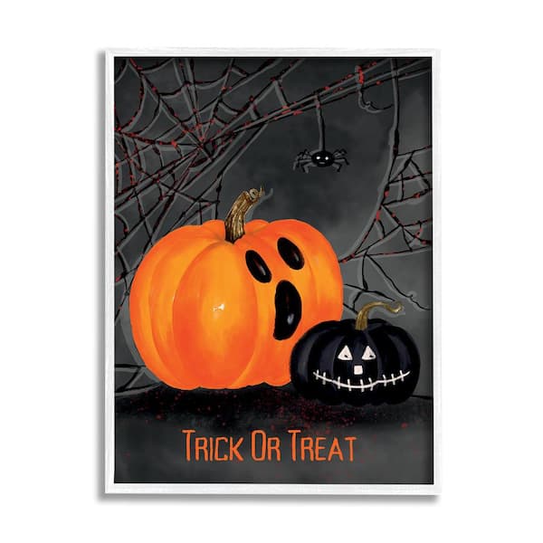 Stupell Industries Jack-o-Lantern Phrase by Amy Hall 1 Piece Framed Graphic Print Typography Poster Art Print 14 in. x 11 in.
