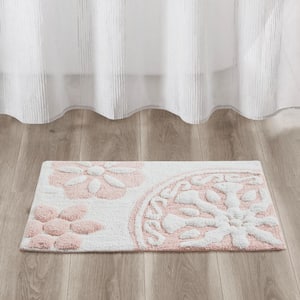 Marrakesh 20 in. x 30 in. Pink Medallion Tufted Cotton Rectangle Bath Rug