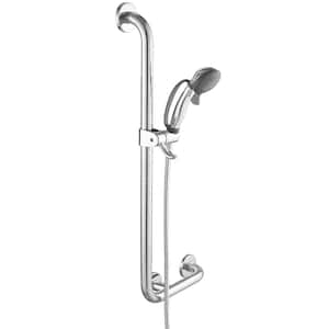 4-Spray Patterns 3.5 in. Wall Mount Handheld Shower Head 1.75 GPM with Slide Bar and Cleaning Spray in Polished Chorme