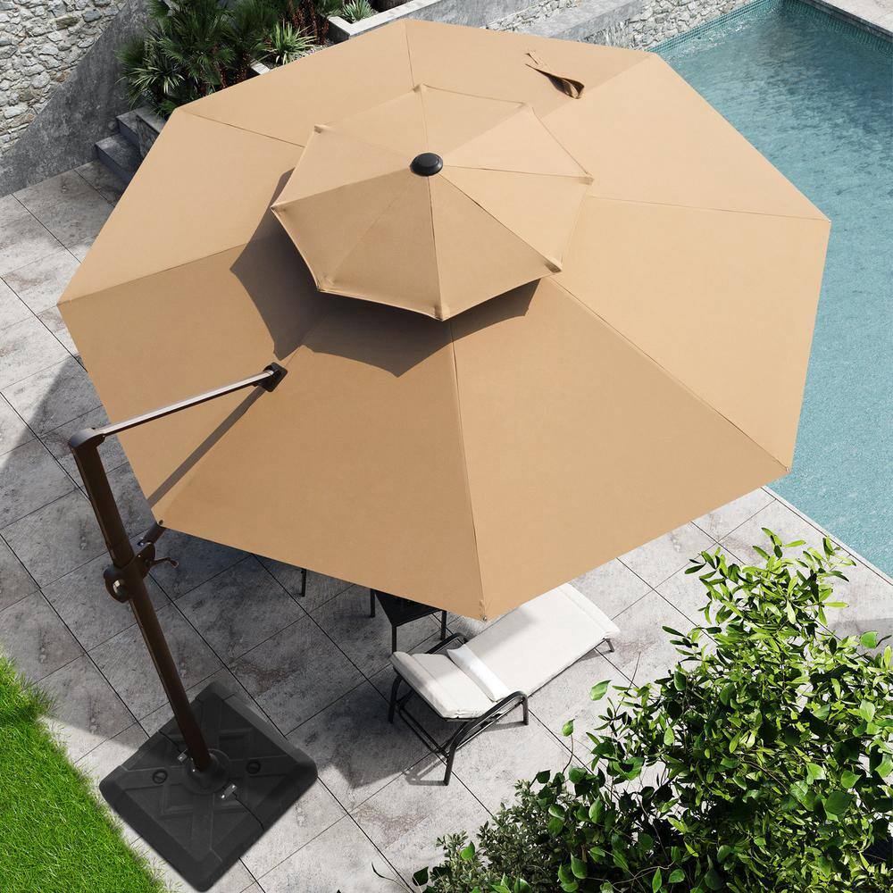 Crestlive Products 11.5 Ft. X 11.5 Ft. Cantilever Tilt Patio Umbrella ...