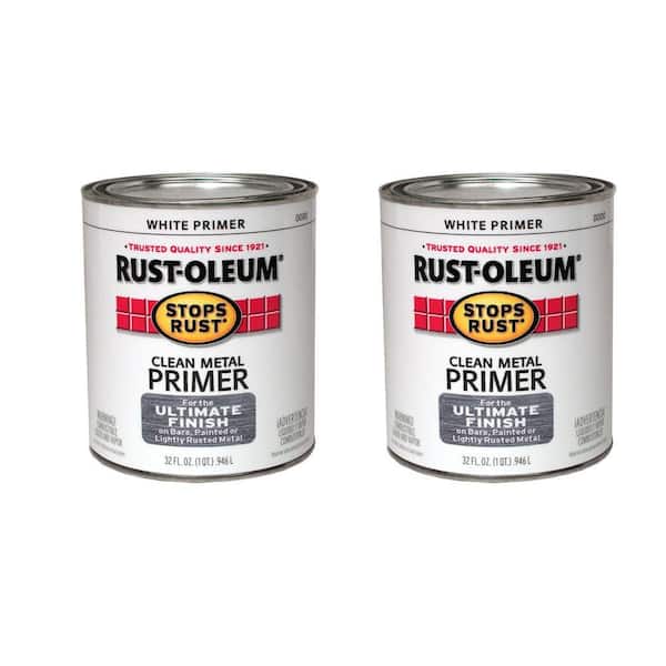 Stops Rust 32 oz. Gloss Oil-Based White Clean Metal Primer (2-Pack)-DISCONTINUED