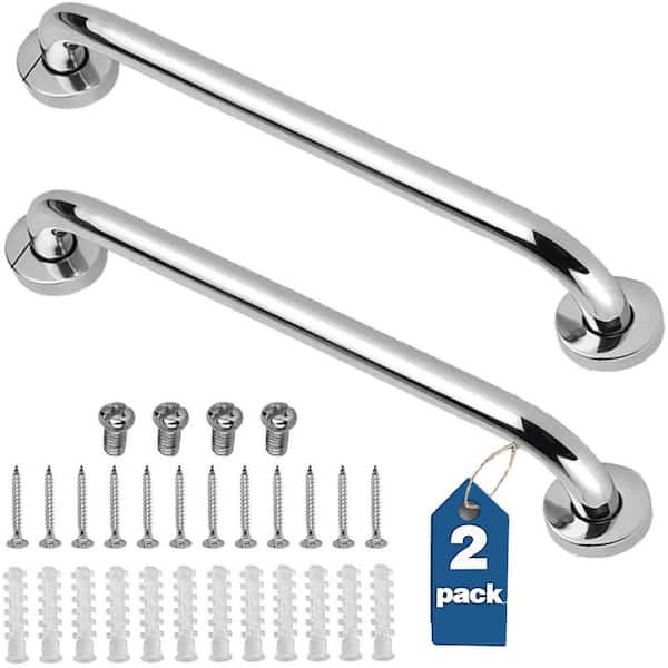 2 Pack 18 in. 304 Stainless Steel Shower Grab Bars, 500 lbs. Support, Corrosion Resistant Bathroom Safety Handles
