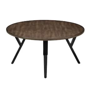 Scaevola 3-Piece Black/Oak Round Wood Coffee Table Set