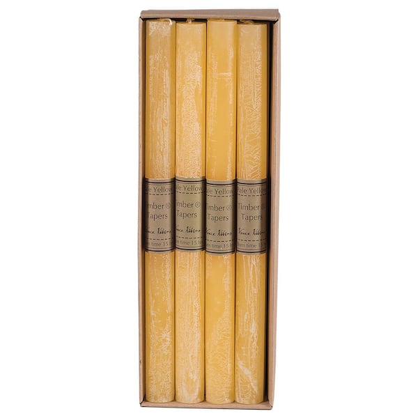 Vance Kitira 12" Pale Yellow Timber Tapers (Set of 12)