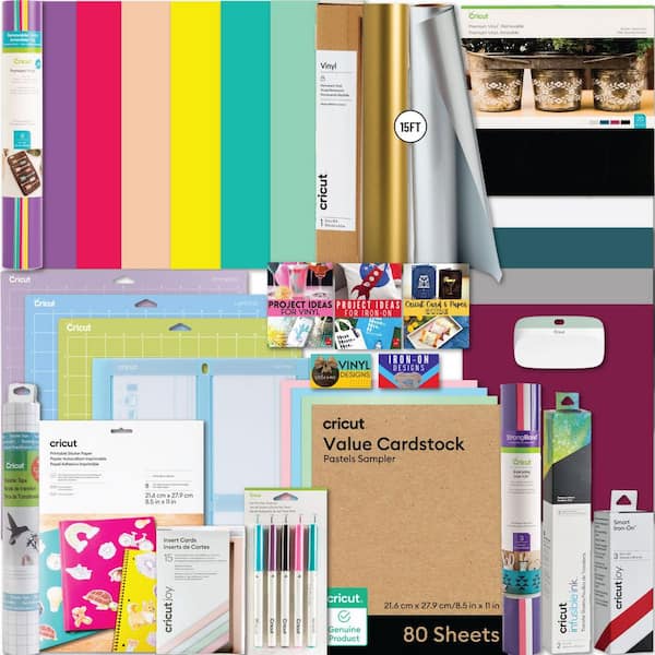 Explore and Maker Ultimate 150+ Piece Cutting Materials and Tools Kit with Vinyl, HTV, Cards, Pens and Sticker Paper