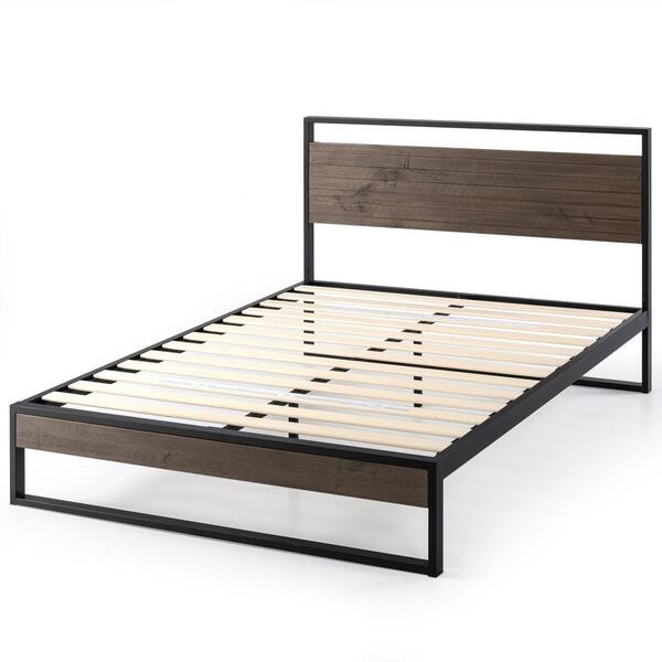 Zinus Suzanne Grey Wash Metal And Wood, Are Metal Bed Frames Stronger Than Wood