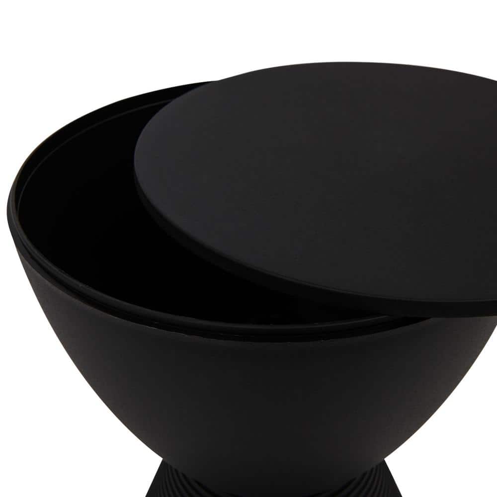 Boyd 12" Modern Round Black Plastic Versatile Side Table