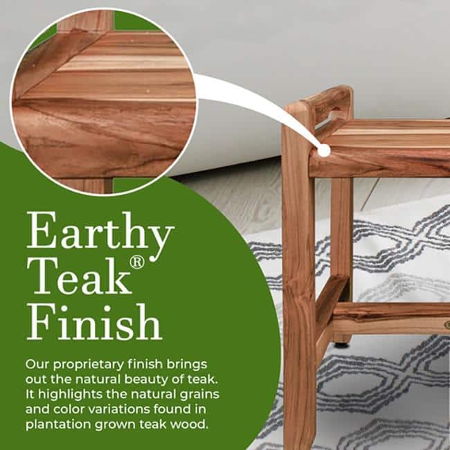 20" Wide Teak Shower Bench with LiftAide Arms