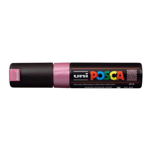POSCA PC-8K Broad Chisel Paint Marker, Metallic Pink-076946 - The Home