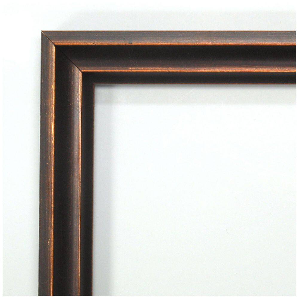 Dark Bronze Petite Bevel Wood Bathroom Vanity Mirror