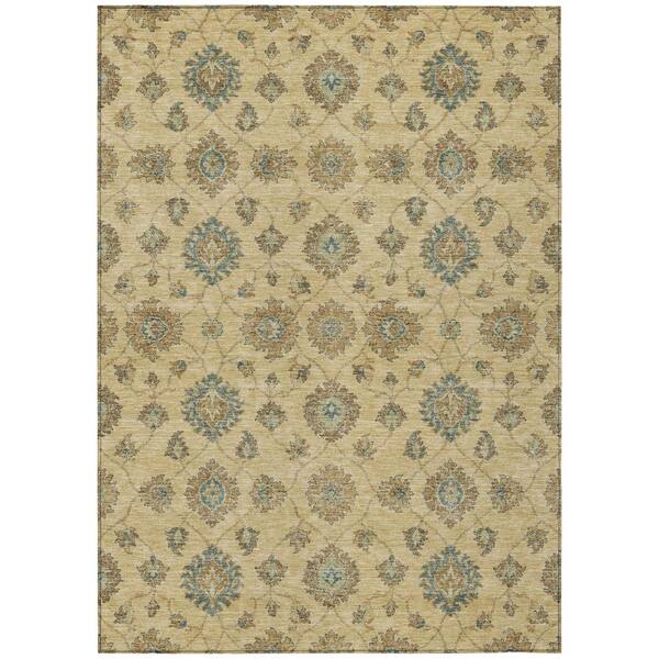 Chantille Machine Washable Indoor/Outdoor Abstract ACN3023 Wheat 10 ft. x 14 ft. Area Rug