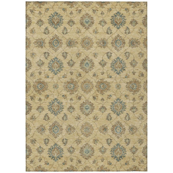 Chantille Machine Washable Indoor/Outdoor Abstract ACN3023 Wheat 8 ft. x 10 ft. Area Rug