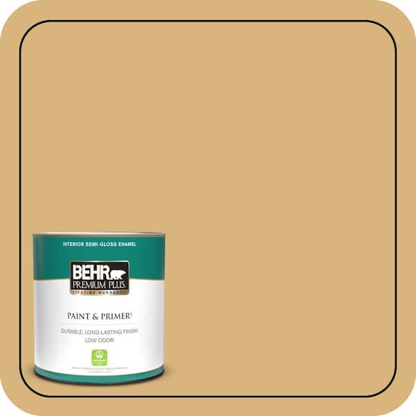BEHR PREMIUM PLUS 1 qt. #M300-4 Gilded Semi-Gloss Enamel Low Odor Interior Paint & Primer