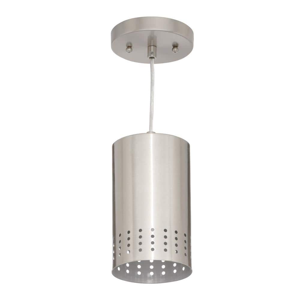 Brushed Nickel Mini Pendant Light with Adjustable Height