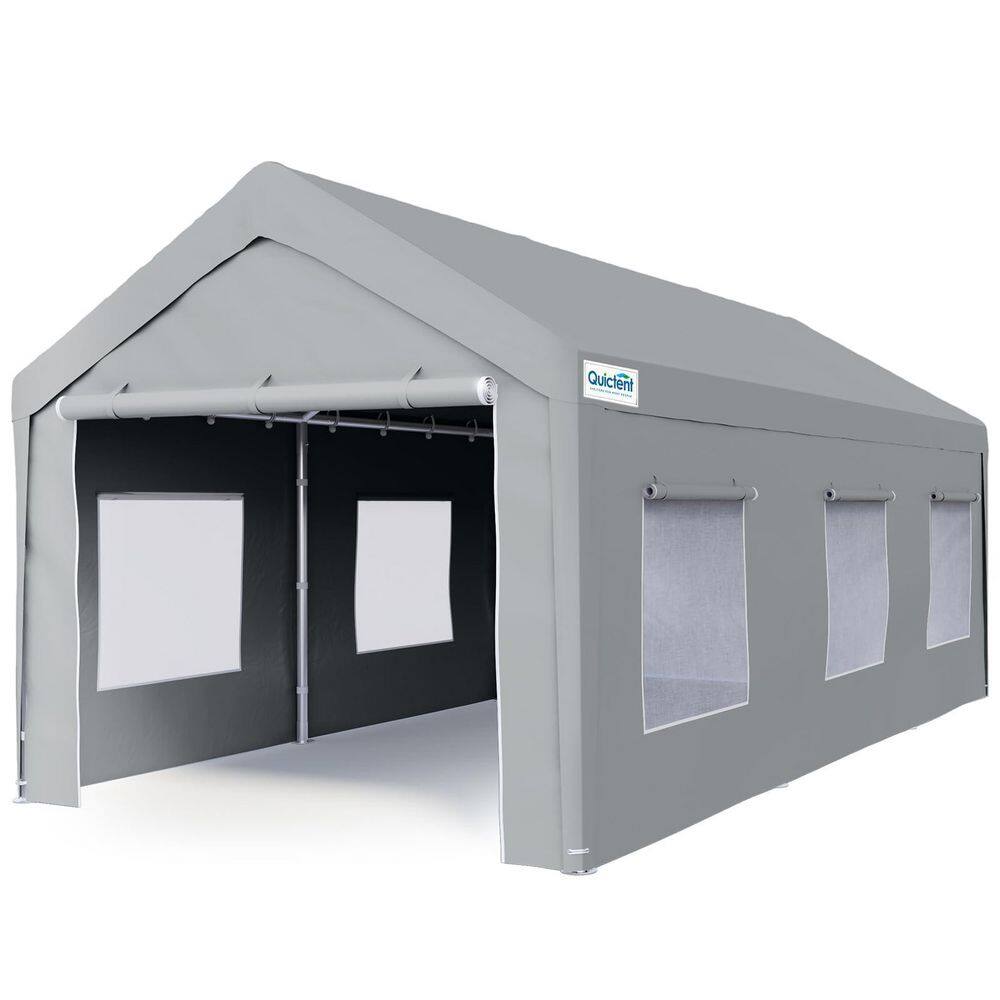 10 ft. x 20 ft. Carport with Roll-up Ventilated Windows, Anti-Snow Car Port
