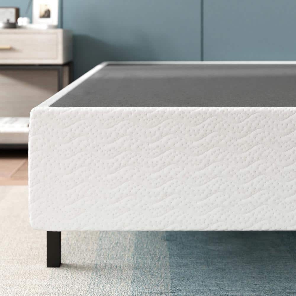 Queen Size White Metal Frame Smart Box Spring