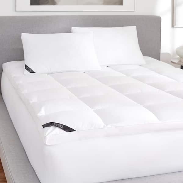 J QUEEN NEW YORK INC Elite White Cotton King Mattress Topper