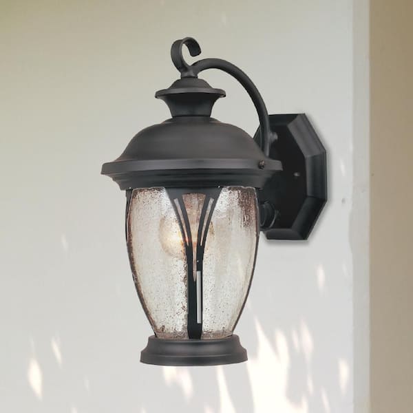 Westchester 12.75 in. Bronze 1-Light Outdoor Line Voltage Wall Sconce with No Bulb Included