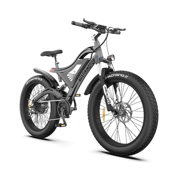 Unbranded 26 in. 750-Waat Fat Tire Electric Bike in Gray