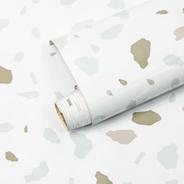 15.7 in. x 32.8 ft. Temperature Resistant Stick Kitchen Wallpaper, Removable Contact Paper, Quartzite
