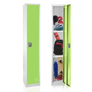 72 in. H Steel 1-Door 3-Shelf Key Lock Storage Locker Cabinet in Green