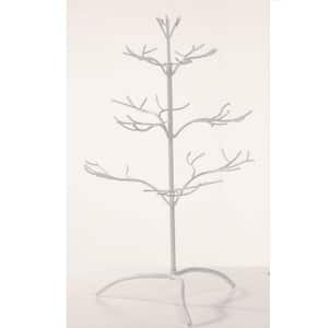 25 in. White Metal Ornament Tree with Hanging Branches