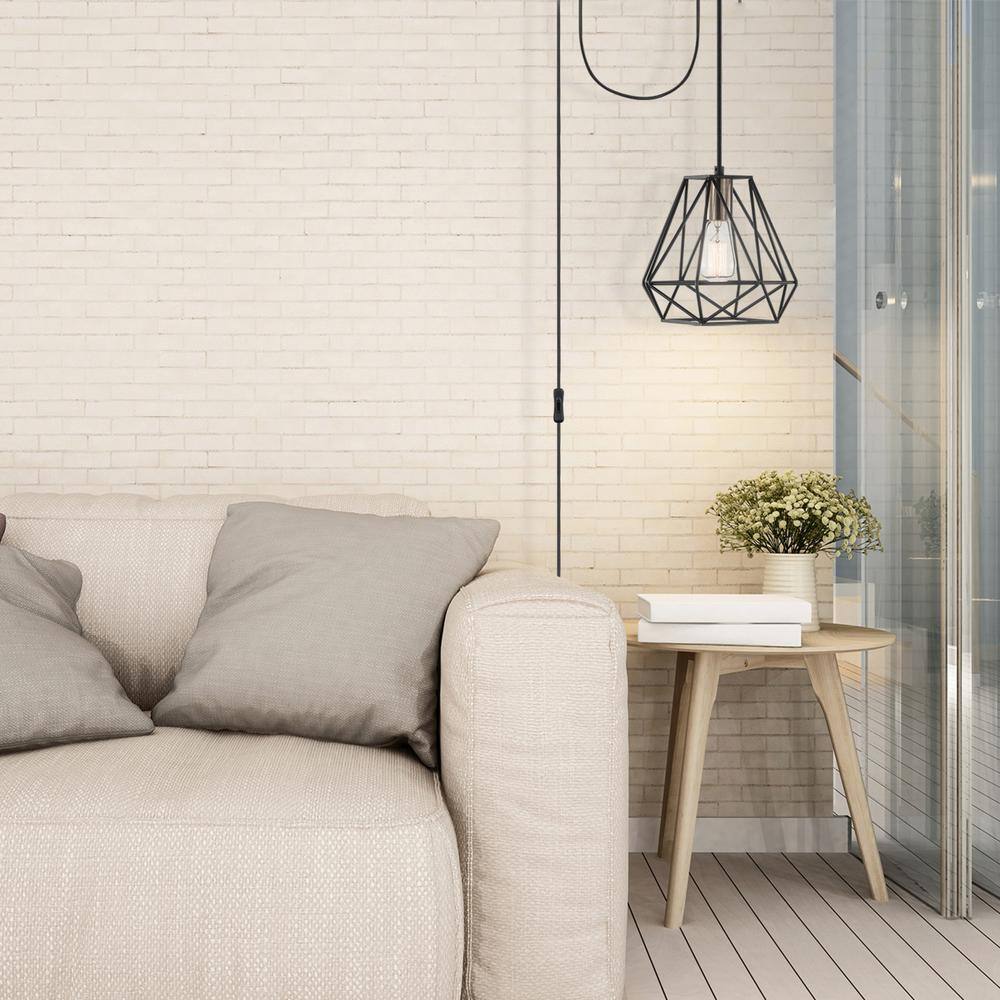 Sansa Dark Bronze Geometric Cage Pendant Light