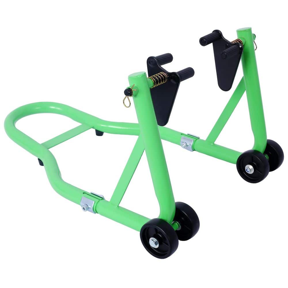 Motorcycle Stand 1000 lb. Sport Bike Front and Rear Wheel Lift Swingarm Paddock Stands Black U Green price history on PriceWatchPro