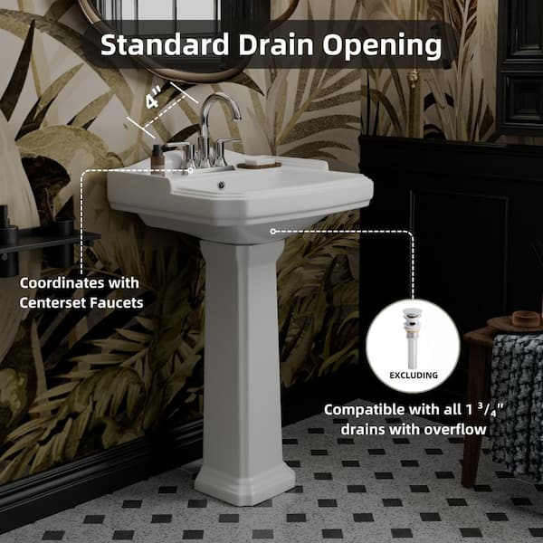 Los Flexi Pedestal Sink 23 in. W x 19 in. D Rectangular Pedestal