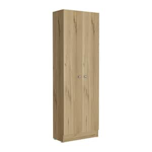 23.6 in. W x 11.8 in. D x 71.1 in. H Yellow Oak Freestanding Linen Cabinet with 5-Shelves