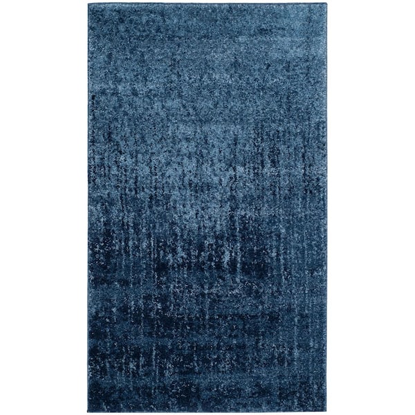 SAFAVIEH Retro Light Blue/Blue Doormat 3 ft. x 5 ft. Distressed Floral Area Rug