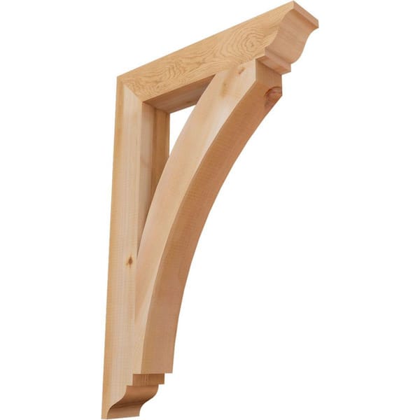 Ekena Millwork 3.5 in. x 34 in. x 22 in. Western Red Cedar Thorton Traditional Smooth Bracket
