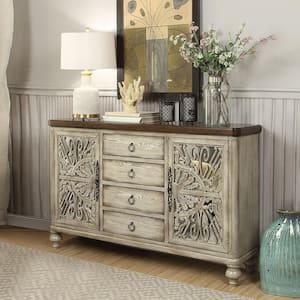 Vermont 60 in. Antique White Standard Rectangle Wood Console Table