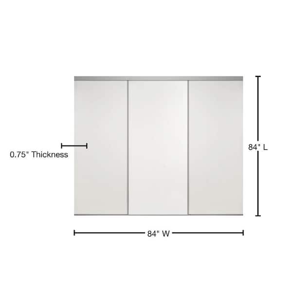 Smooth Flush Solid Core Primed Chrome Trim MDF Interior Closet Sliding Door