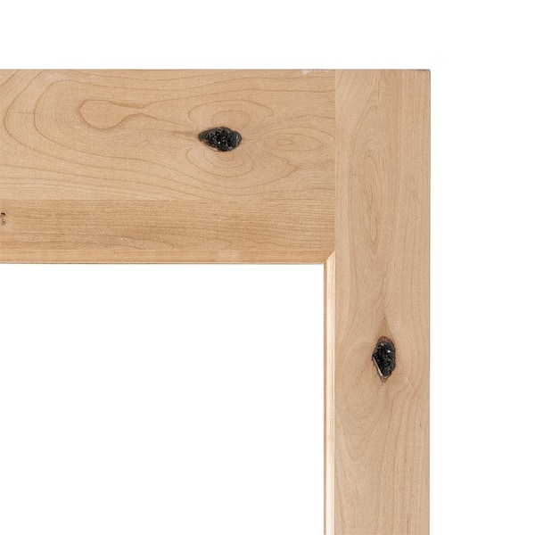 DIY RTA Kit 32in.x80in. Left-Handed Full Clear Glass Window Unfinished Knotty Alder Wood Ready To Assemble Front Door