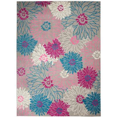 Passion Grey 7 ft. x 10 ft. Floral Modern Area Rug