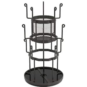 15-Hook Bronze Mug Tree Coffee and Tea Cup Display Stand Holder and Condiment Station Organizer