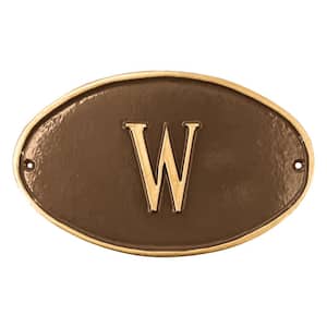 W Restroom Petite Oval Statement Plaque Oil Rubbed/Gold