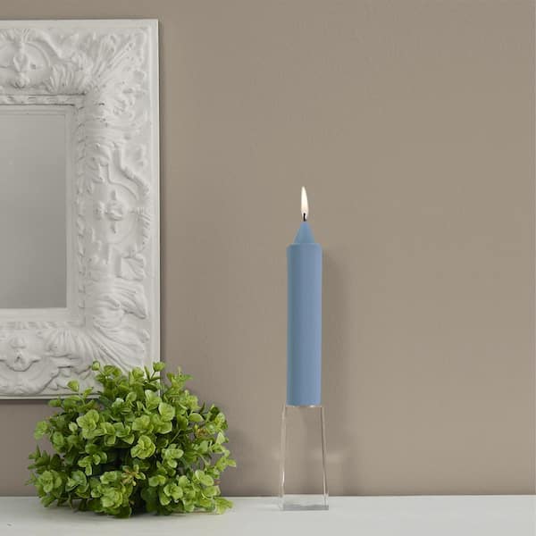 Smooth Collenette 7 in. Williamsburg Blue Unscented Taper Candle (Set of 4)