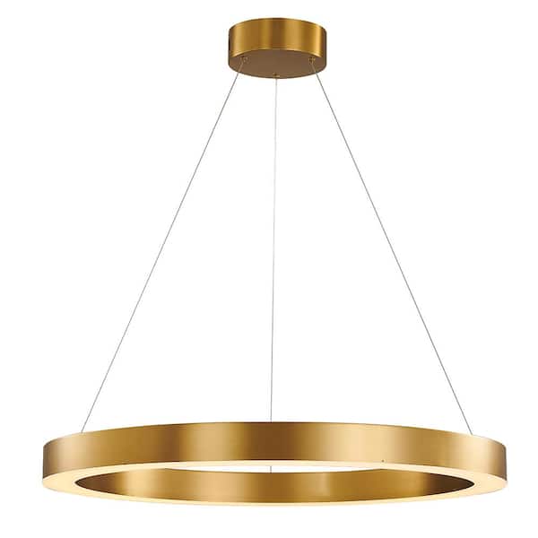 Unbranded Blaise I 75-Watt Intergrated LED Antique Brass Wagon Wheel Chandelier