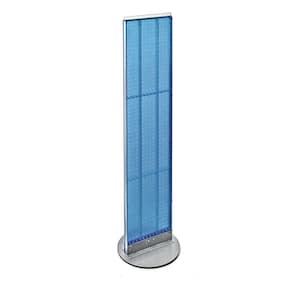 60 in. H x 13.5 in. W Styrene Pegboard Floor Display with Revolving Base in Blue (2-Piece)